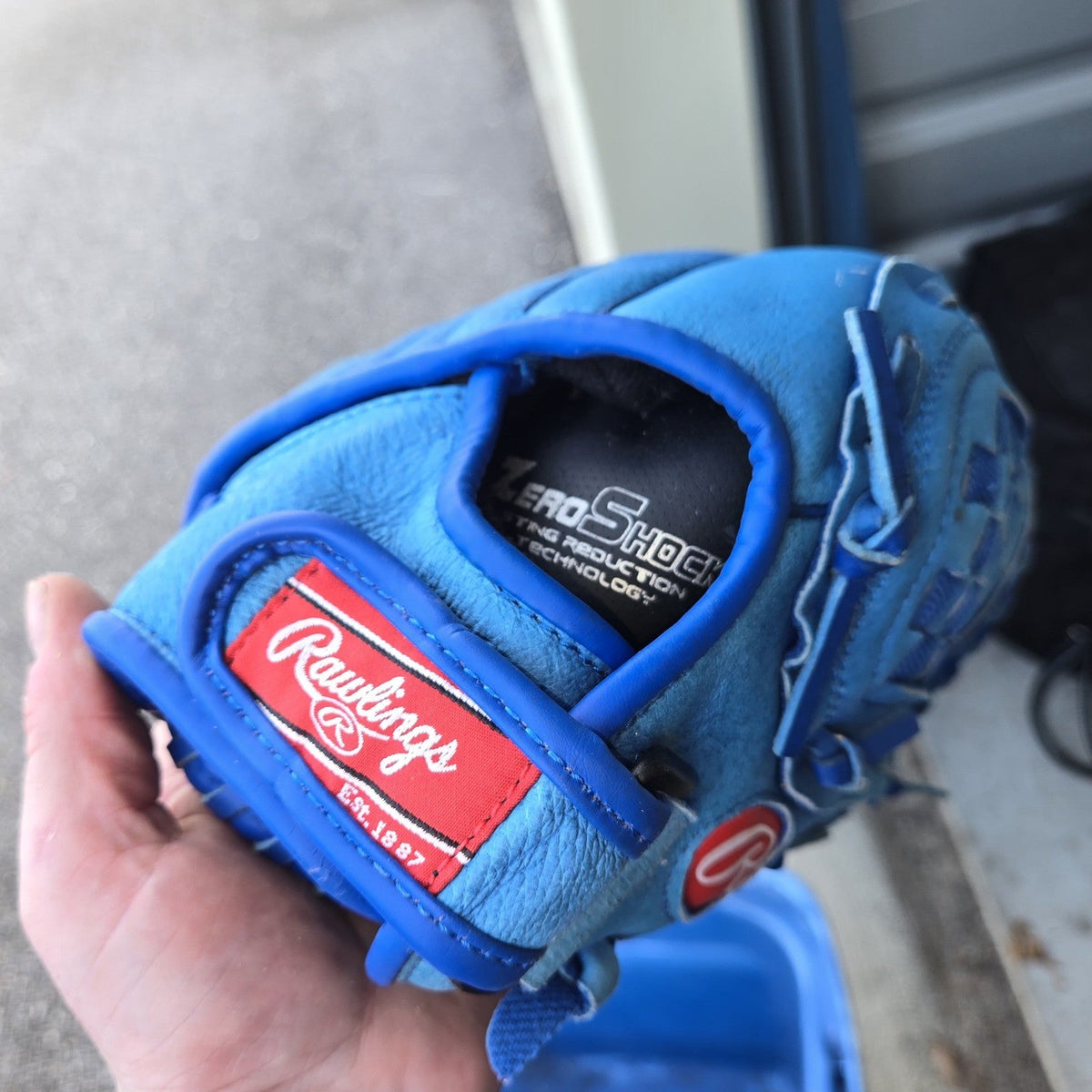 Rawlings H1150r Youth Baseball Glove Left Hand Blue 11.5” Basket Web