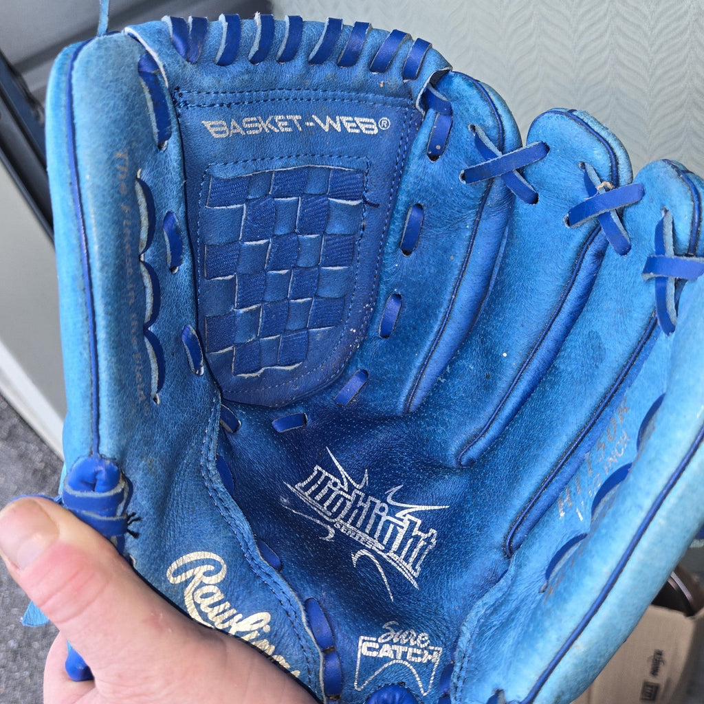Rawlings H1150r Youth Baseball Glove Left Hand Blue 11.5” Basket Web
