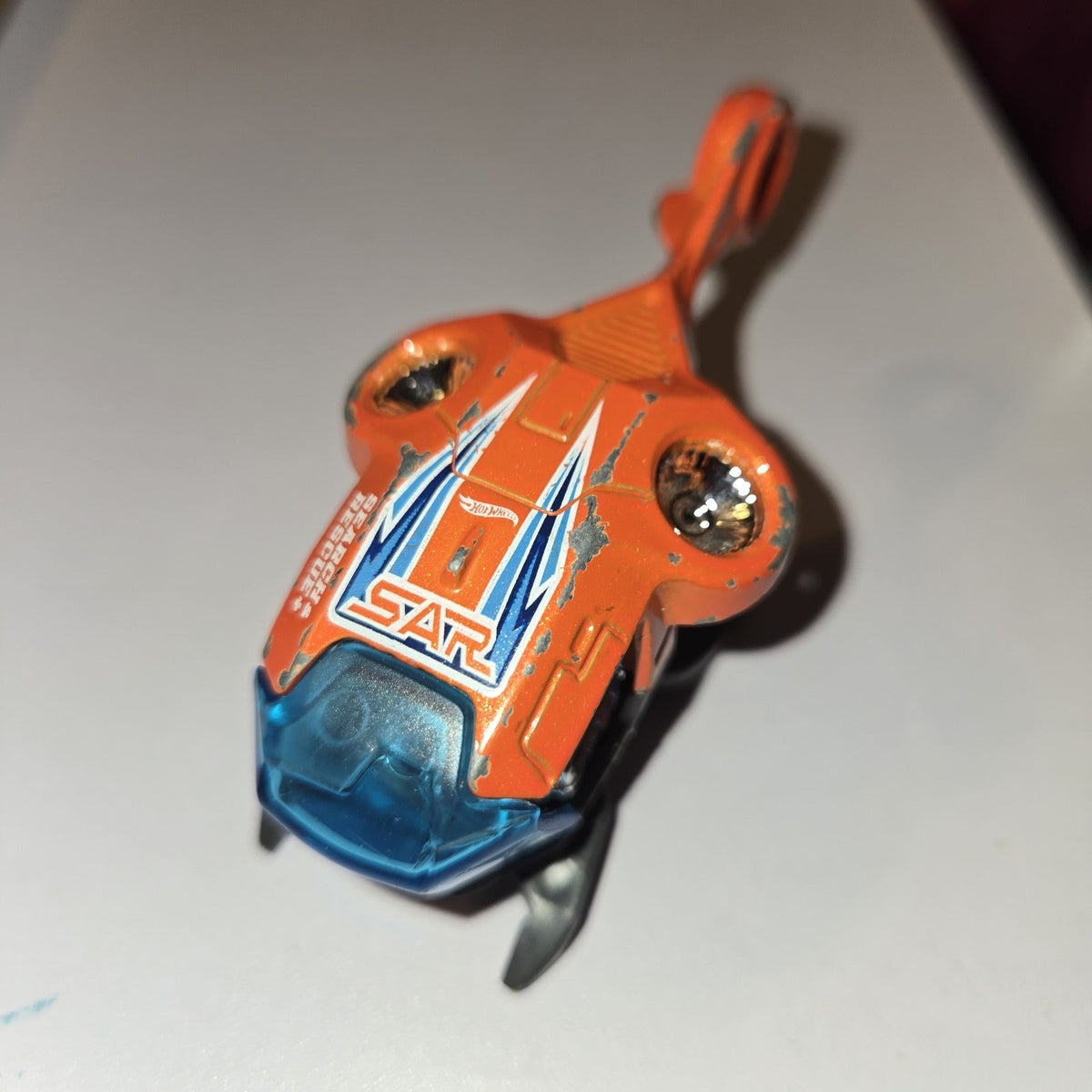 2016 Hot Wheels Ski Fi Search & Rescue Helicopter Orange 1:64 DIECAST Toy Car