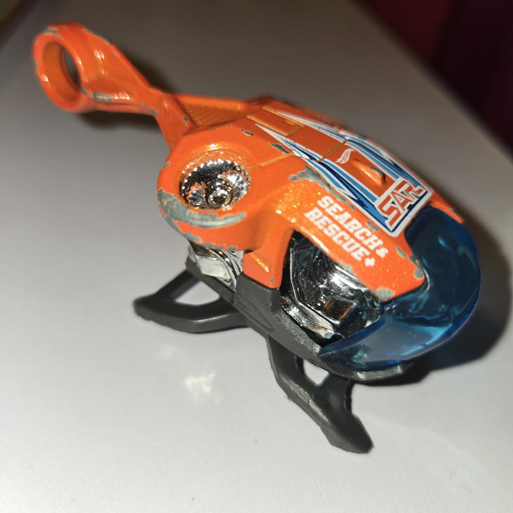 2016 Hot Wheels Ski Fi Search & Rescue Helicopter Orange 1:64 DIECAST Toy Car