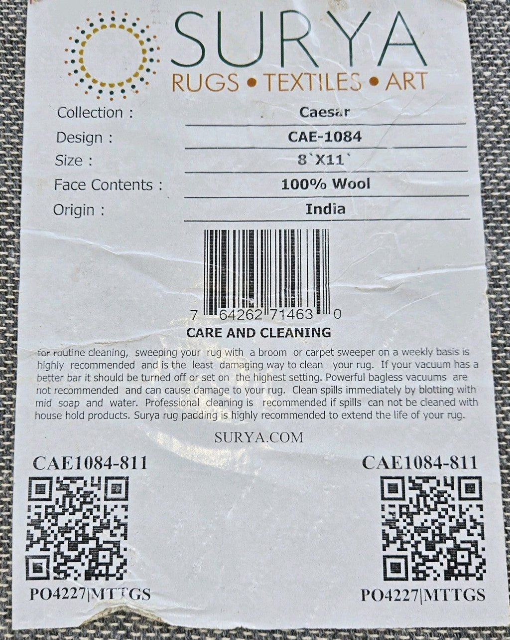 Surya CAE1084 Rectangle Brown and Beige Hand Tufted Area Rug,  8×11 ft