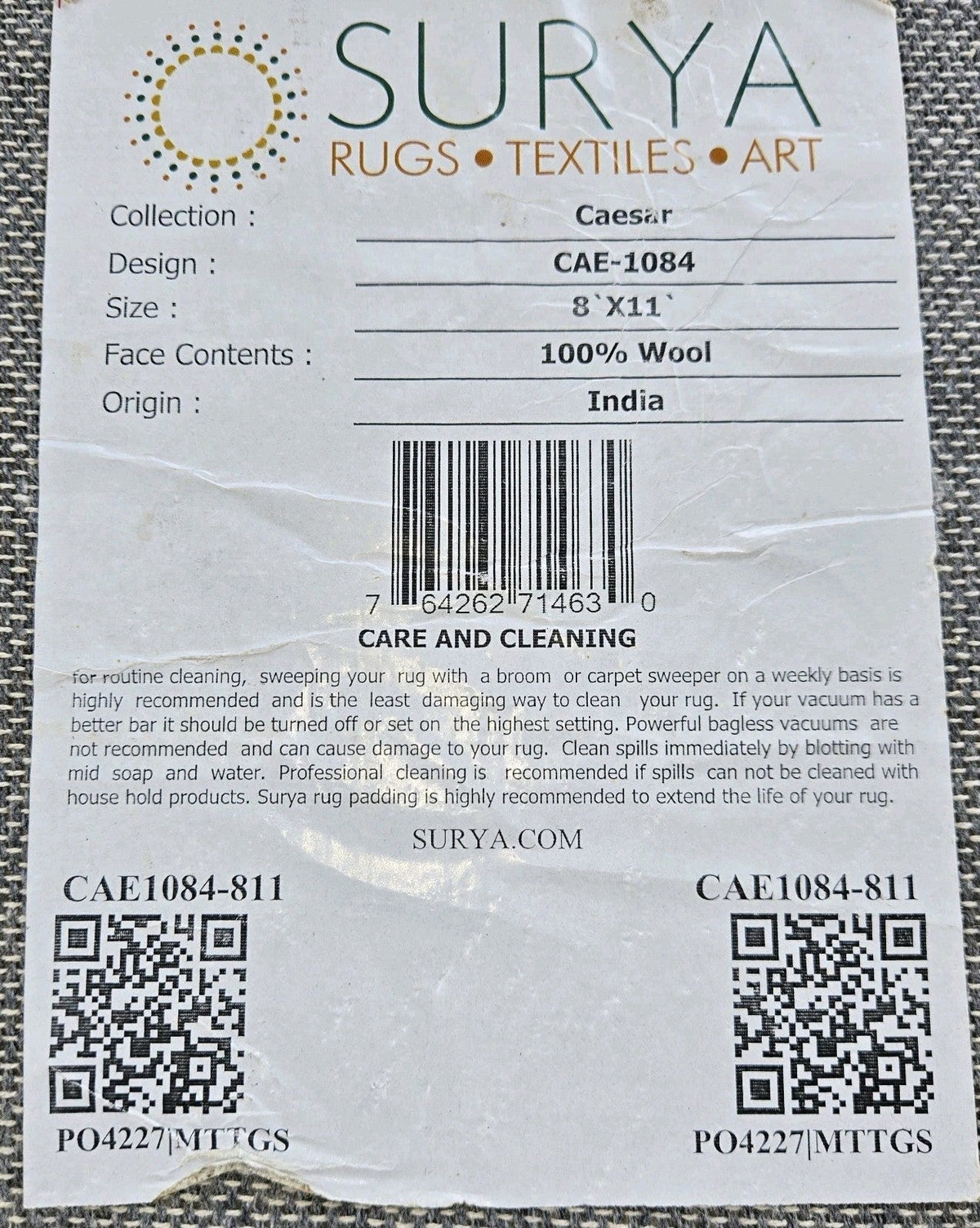 Surya CAE1084 Rectangle Brown and Beige Hand Tufted Area Rug,  8×11 ft
