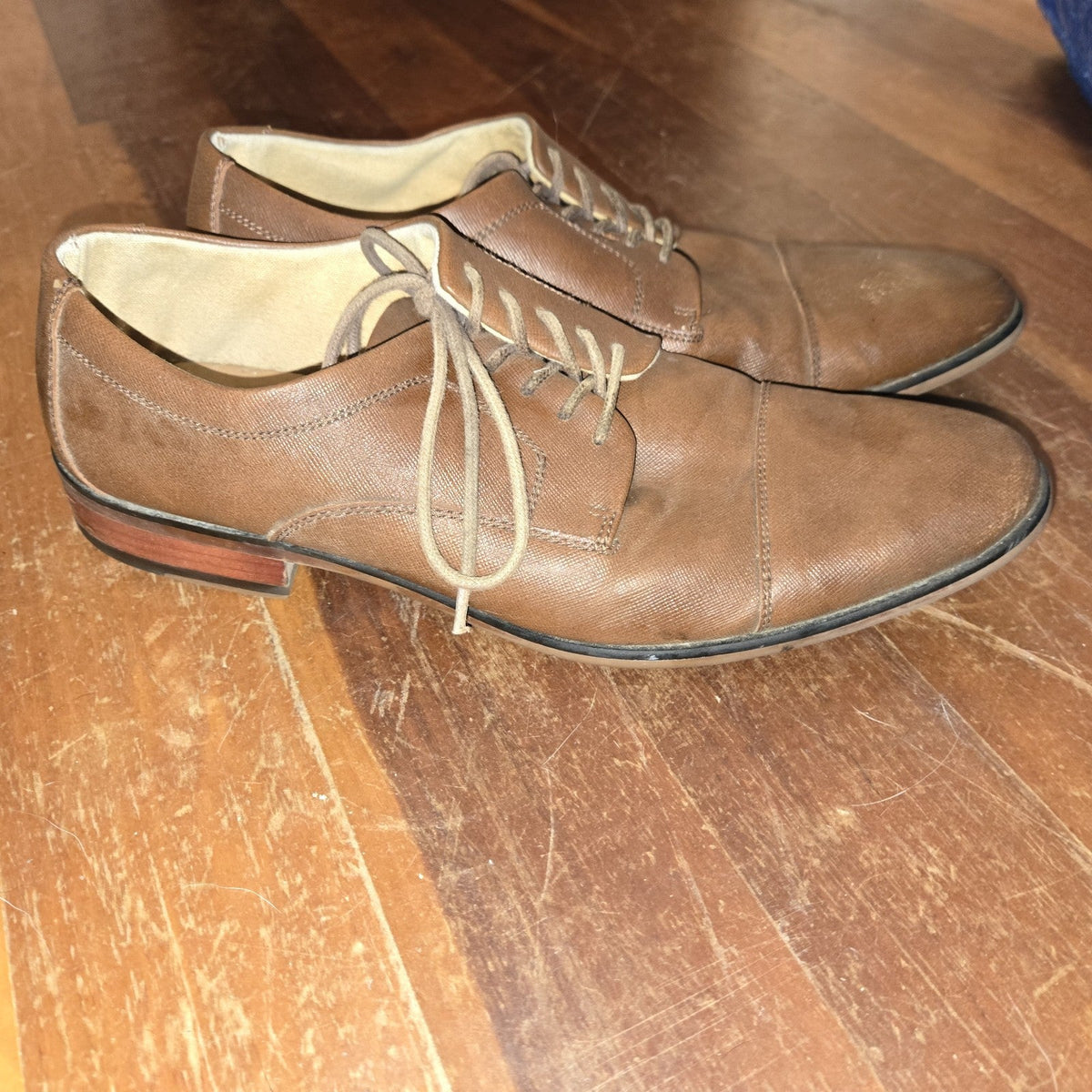 Aldo Mens Sz 10 Dress Shoes Brown Lace Up Fashion Cap Toe