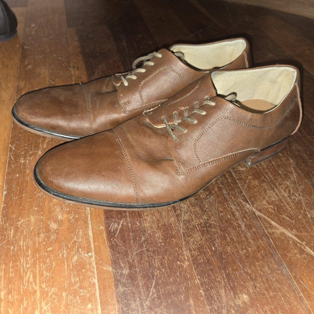Aldo Mens Sz 10 Dress Shoes Brown Lace Up Fashion Cap Toe