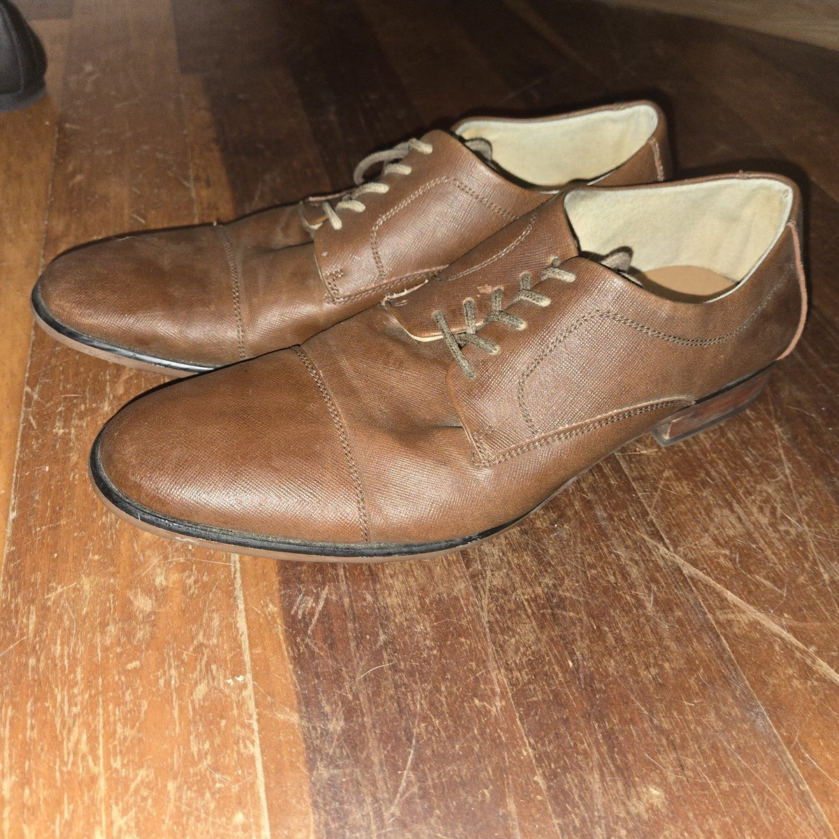 Aldo Mens Sz 10 Dress Shoes Brown Lace Up Fashion Cap Toe