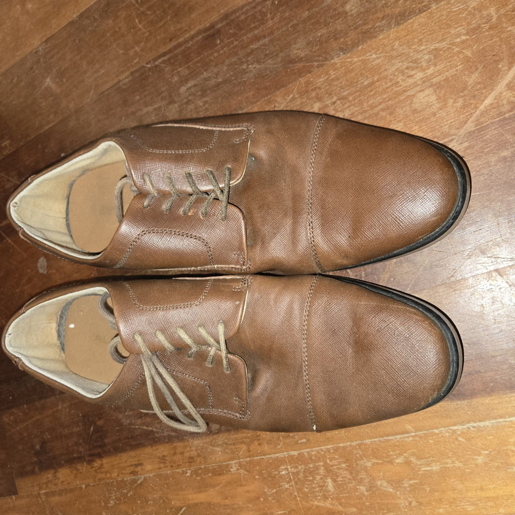 Aldo Mens Sz 10 Dress Shoes Brown Lace Up Fashion Cap Toe