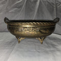 Vintage Brass Metal Detailed  Oval Planter Storage with elephant trunk handle