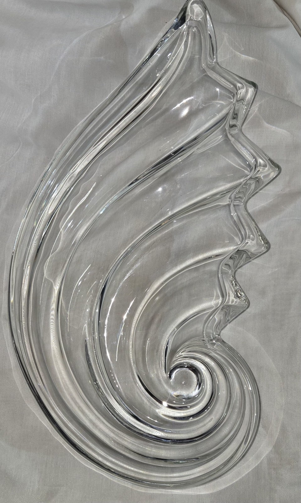 Mikasa Clearwater Crystal Wave Shell Nautilus Germany Serving Tray Bowl