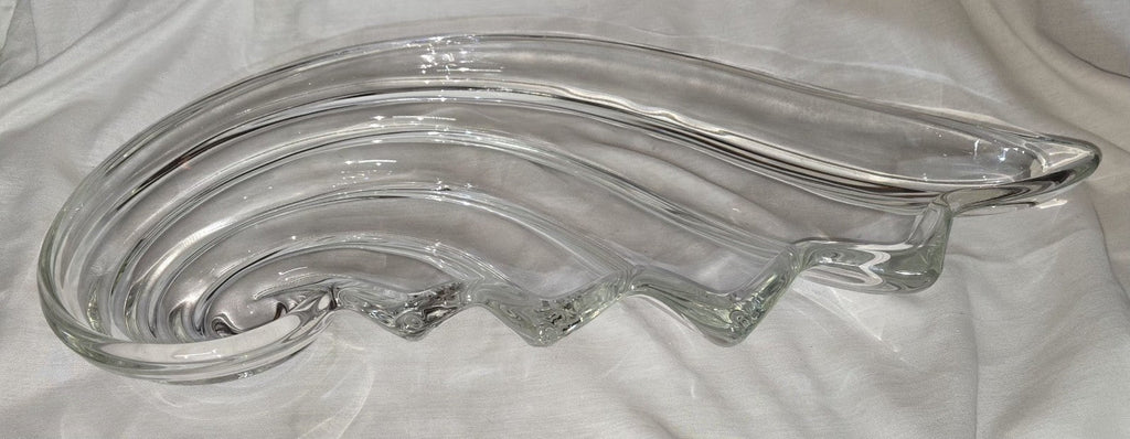 Mikasa Clearwater Crystal Wave Shell Nautilus Germany Serving Tray Bowl