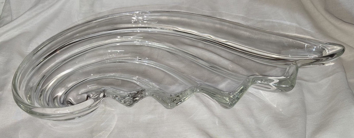 Mikasa Clearwater Crystal Wave Shell Nautilus Germany Serving Tray Bowl