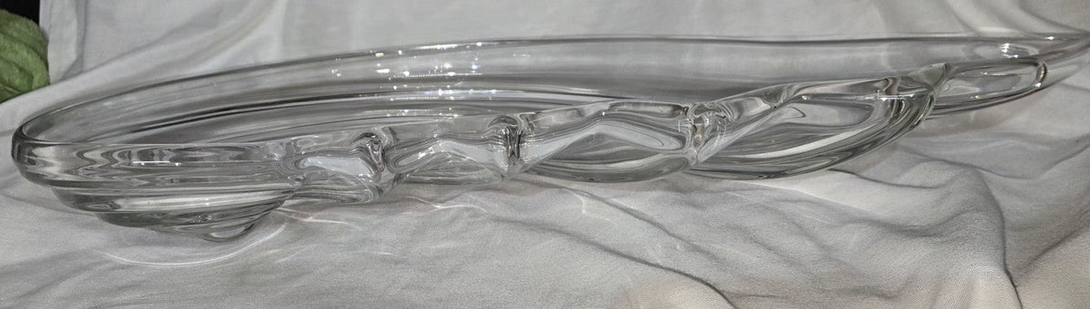 Mikasa Clearwater Crystal Wave Shell Nautilus Germany Serving Tray Bowl