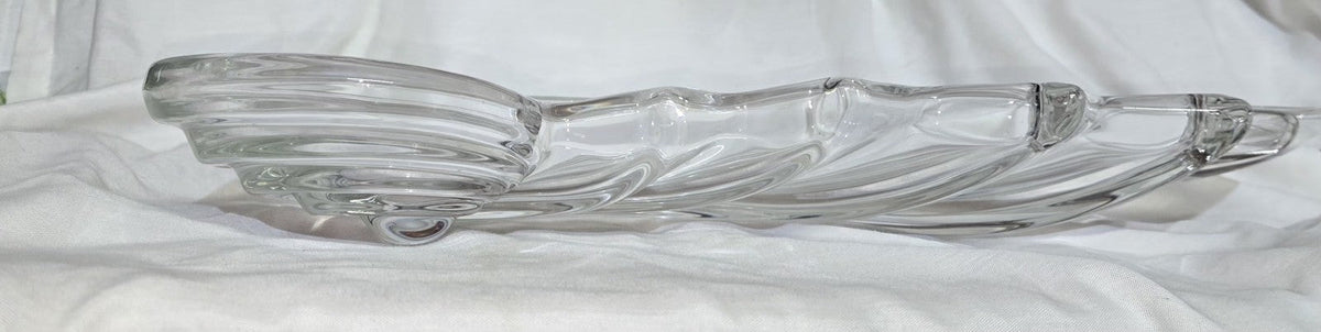 Mikasa Clearwater Crystal Wave Shell Nautilus Germany Serving Tray Bowl