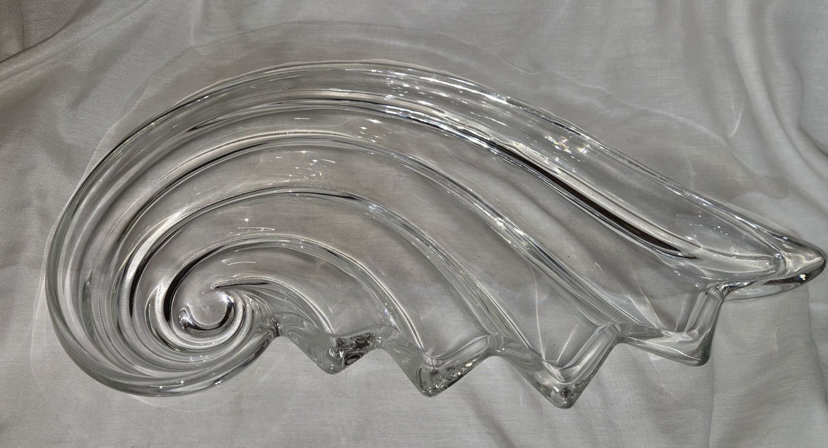 Mikasa Clearwater Crystal Wave Shell Nautilus Germany Serving Tray Bowl