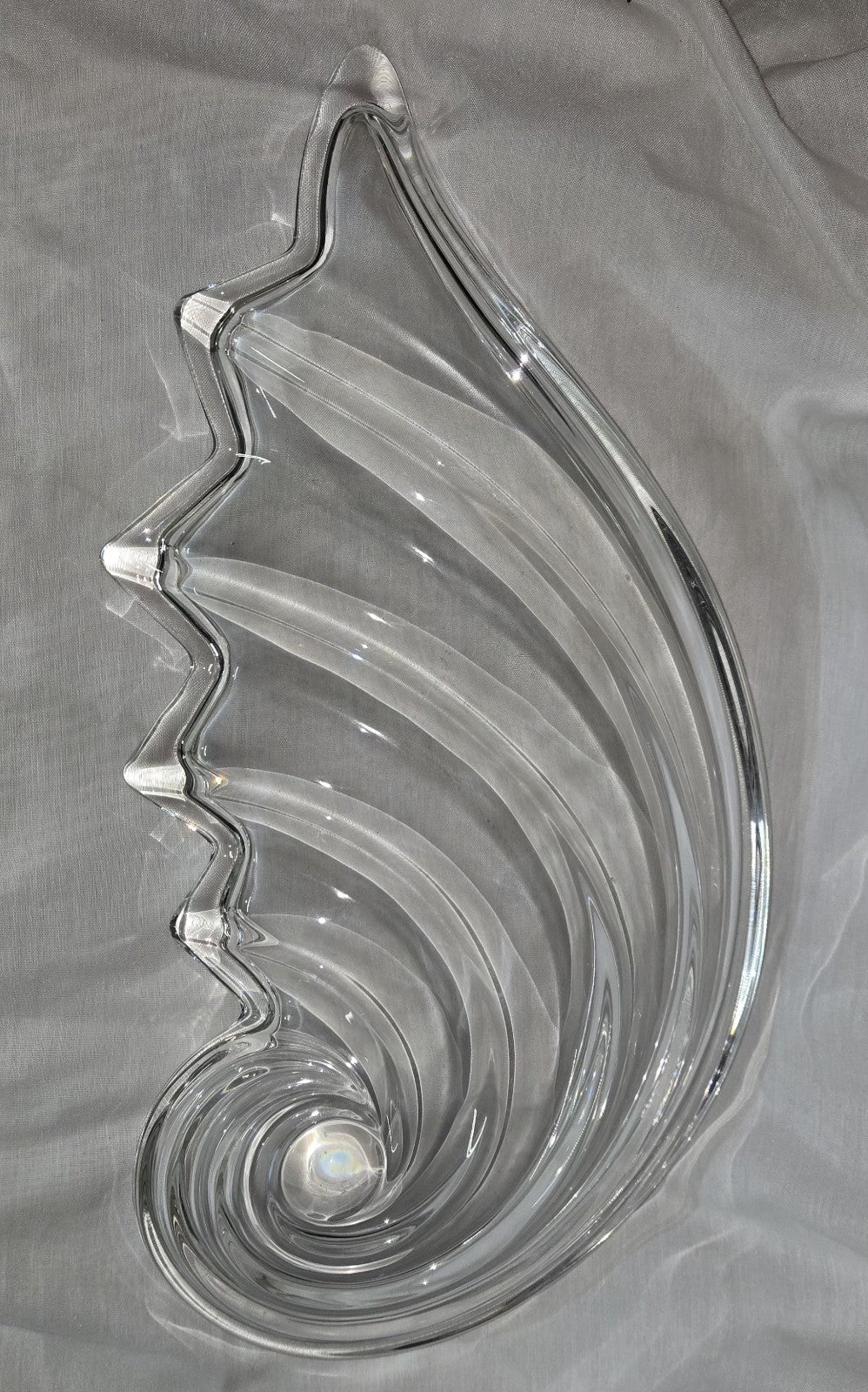 Mikasa Clearwater Crystal Wave Shell Nautilus Germany Serving Tray Bowl