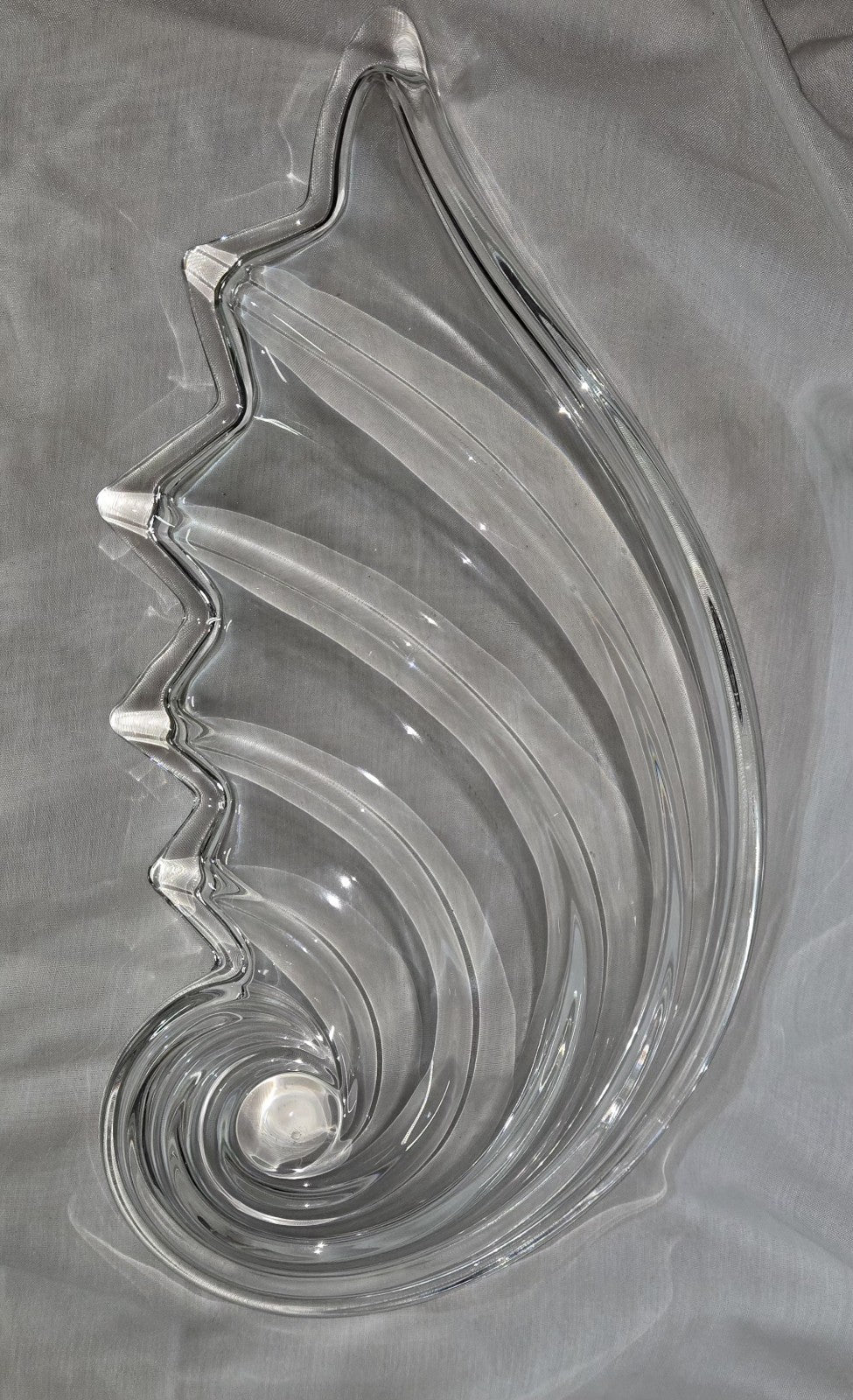 Mikasa Clearwater Crystal Wave Shell Nautilus Germany Serving Tray Bowl