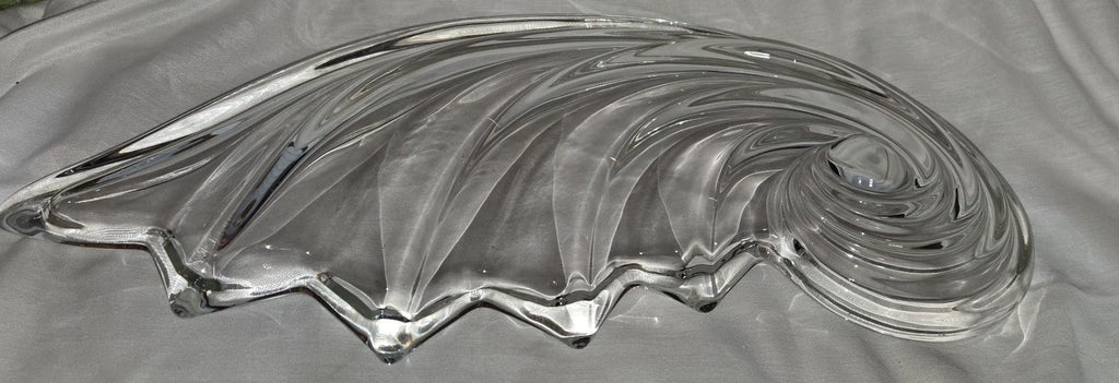 Mikasa Clearwater Crystal Wave Shell Nautilus Germany Serving Tray Bowl