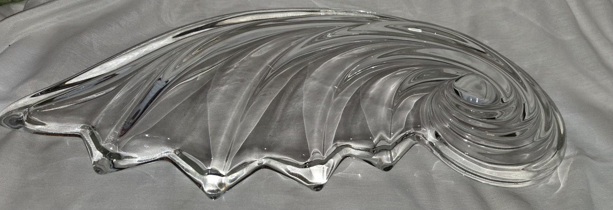 Mikasa Clearwater Crystal Wave Shell Nautilus Germany Serving Tray Bowl