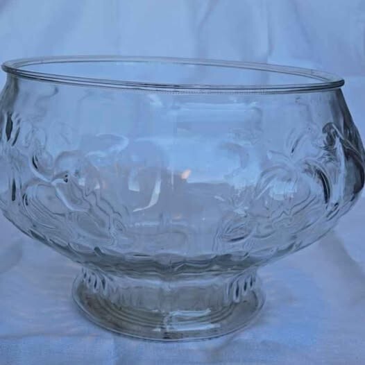 Vintage Jeanette Large Fruit Pedestal Punch Bowl