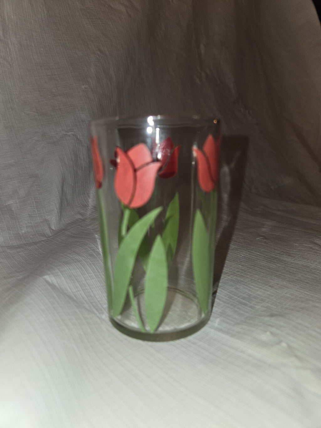 Vintage Swanky Swigs Red Tulip Juice Glass Retro Collectible Mid Century