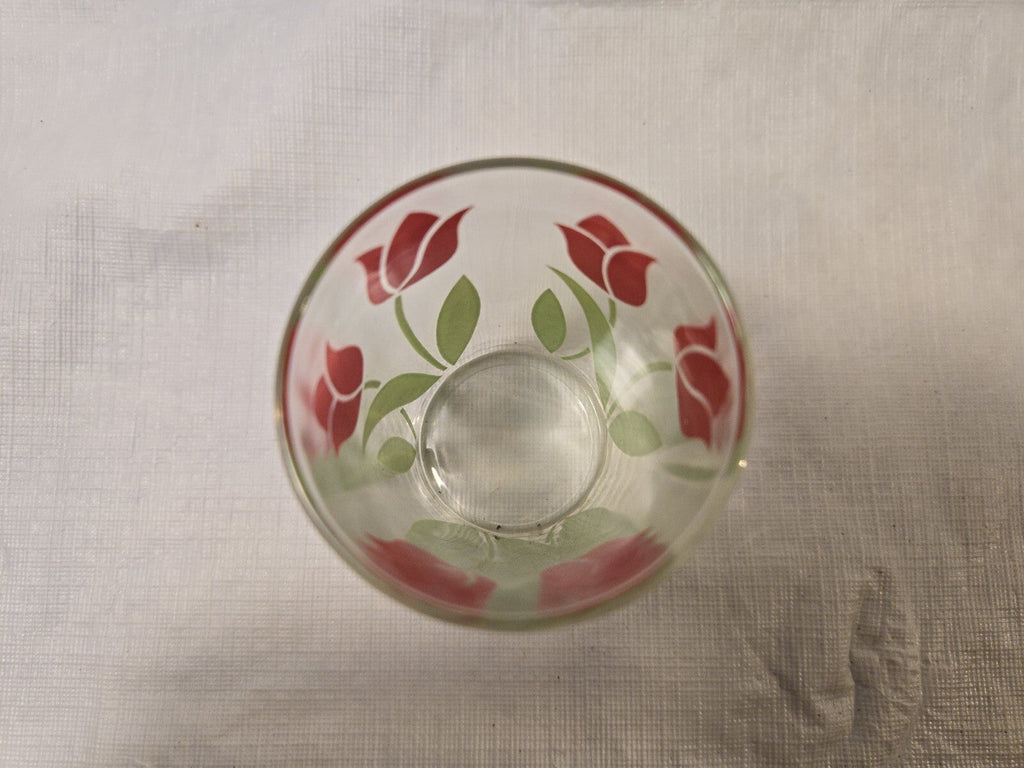 Vintage Swanky Swigs Red Tulip Juice Glass Retro Collectible Mid Century