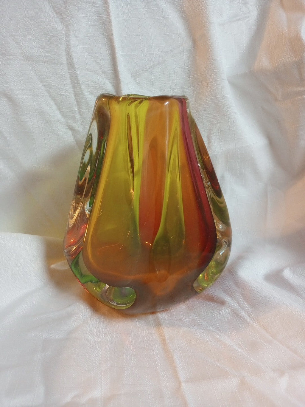 Paul Harrie Art Glass Vase, Sunrise River Series, Handblown, Signed