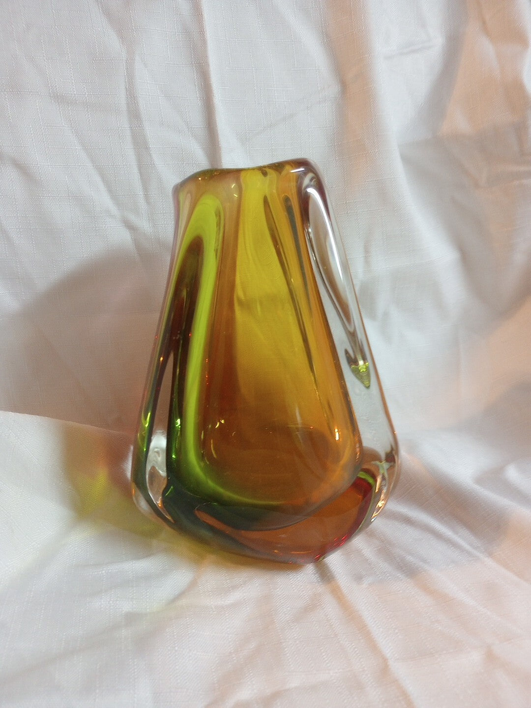 Paul Harrie Art Glass Vase, Sunrise River Series, Handblown, Signed