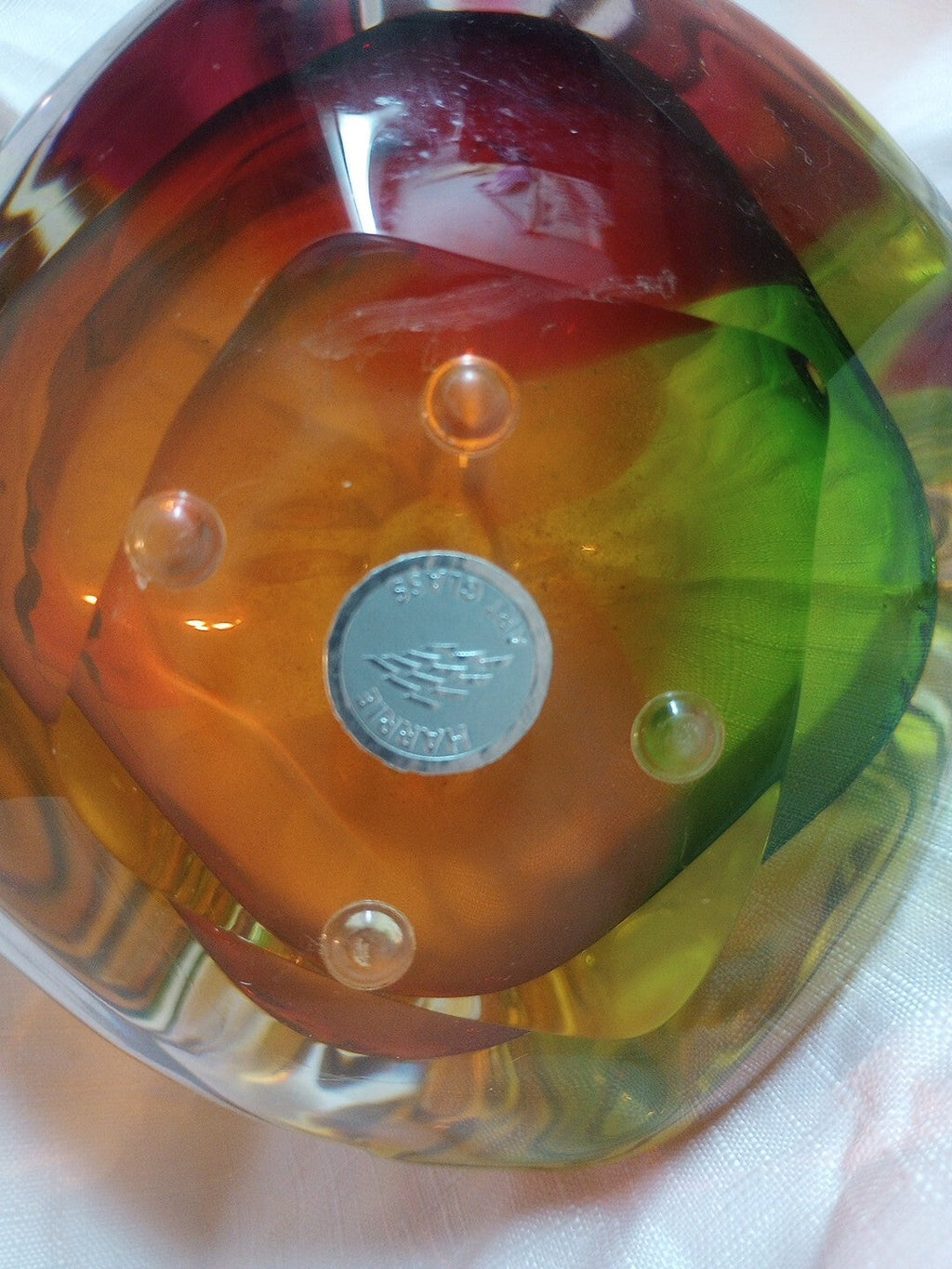 Paul Harrie Art Glass Vase, Sunrise River Series, Handblown, Signed