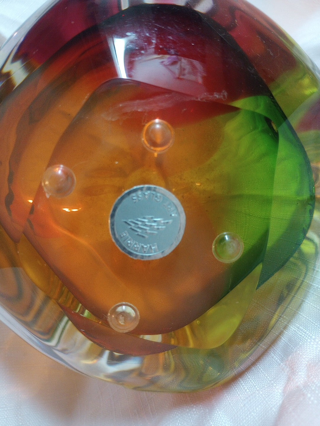Paul Harrie Art Glass Vase, Sunrise River Series, Handblown, Signed