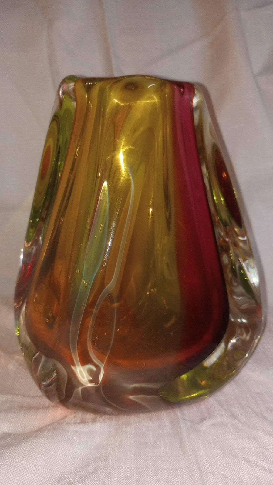 Paul Harrie Art Glass Vase, Sunrise River Series, Handblown, Signed
