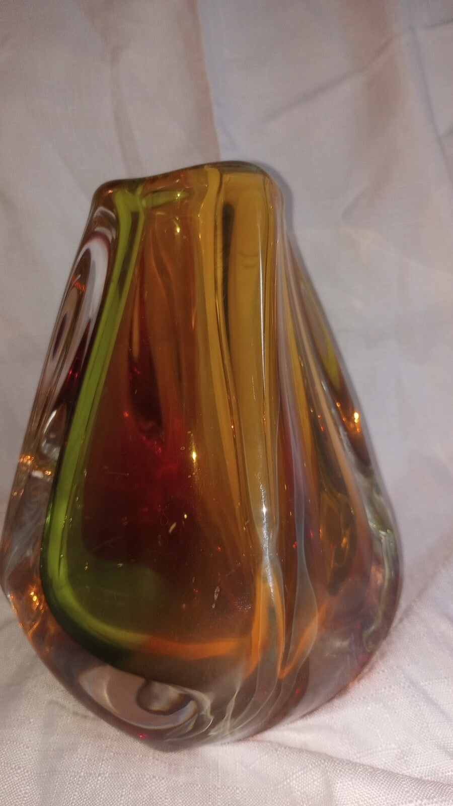 Paul Harrie Art Glass Vase, Sunrise River Series, Handblown, Signed