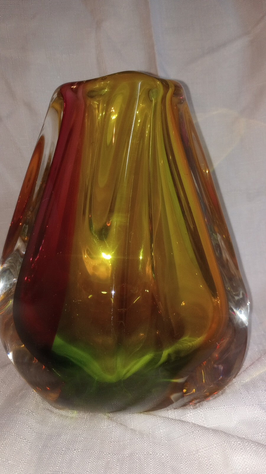 Paul Harrie Art Glass Vase, Sunrise River Series, Handblown, Signed