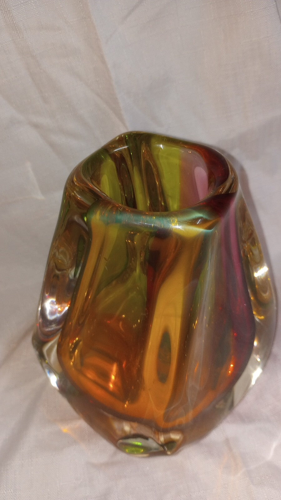 Paul Harrie Art Glass Vase, Sunrise River Series, Handblown, Signed