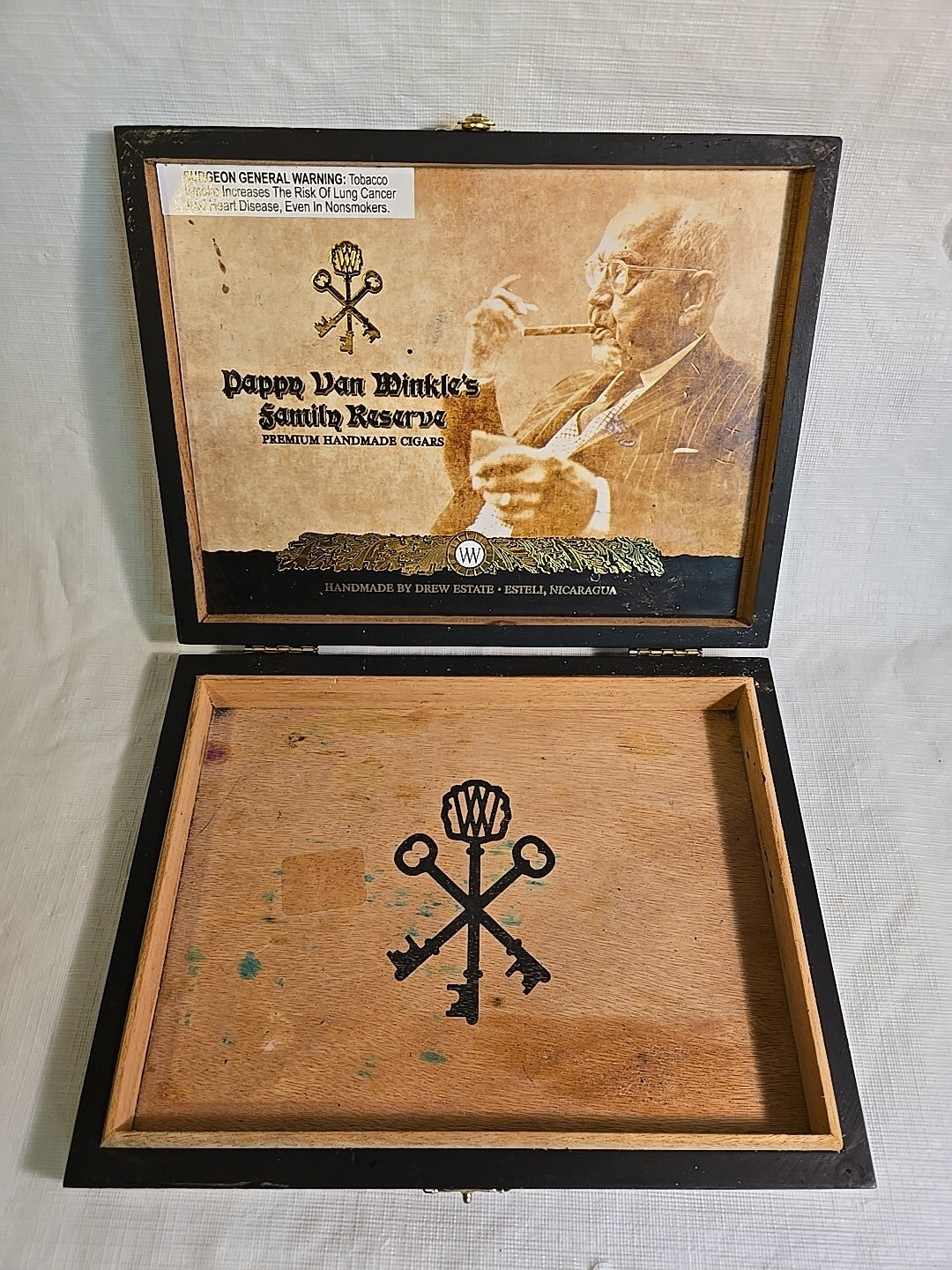 PAPPY VAN WINKLE FAMILY RESERVE TORO BY DREW ESTATE EMPTY WOODEN CIGAR BOX