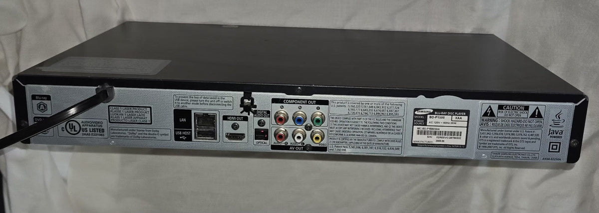 Samsung BD-P1500 Blu-Ray DVD Player Full HD 1080p • HDMI Cable, Works!