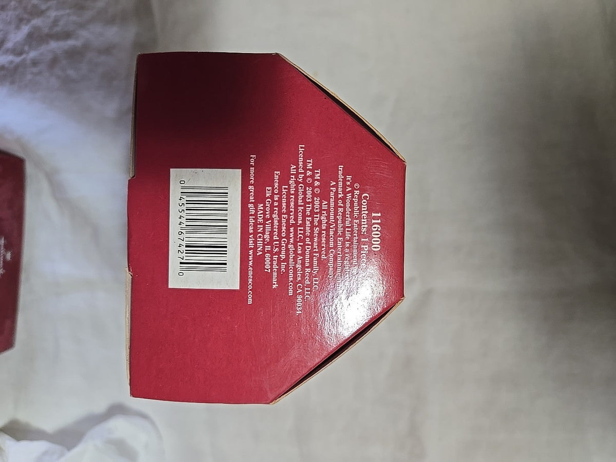 ENESCO Ornament 2003 IT'S A WONDERFUL LIFE Porcelain ANGEL BELL Each Man's.. H81