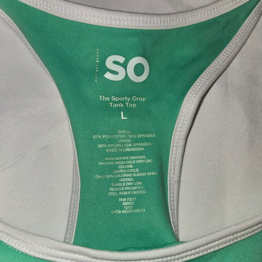 SO Sporty Crop Tank Top- Large