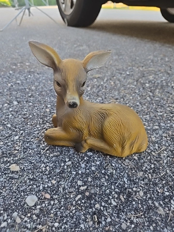 Vintage Flocking Deer Fawn figurine 6inch -made in Japan