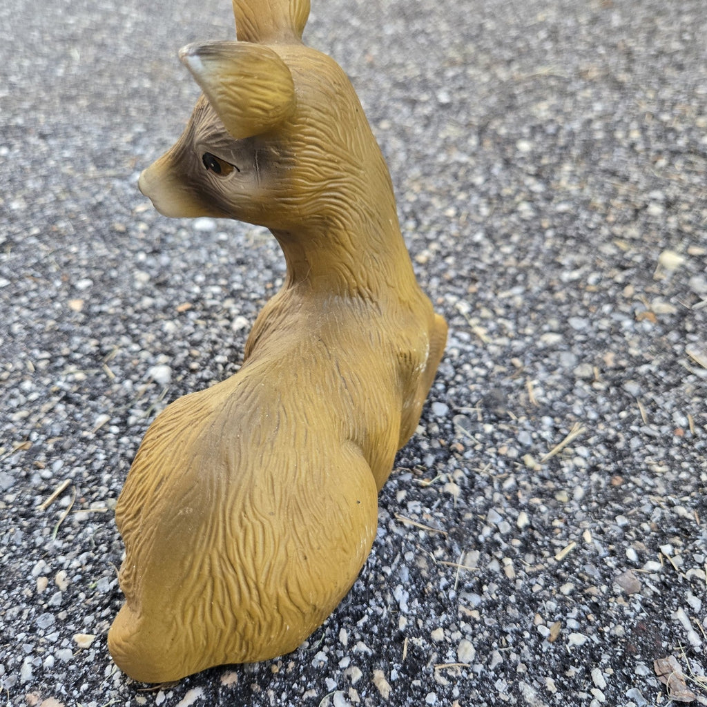 Vintage Flocking Deer Fawn figurine 6inch -made in Japan