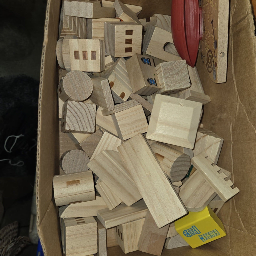 FAO Schwarz  Wooden Castle Building Blocks Partial Set. No Box.