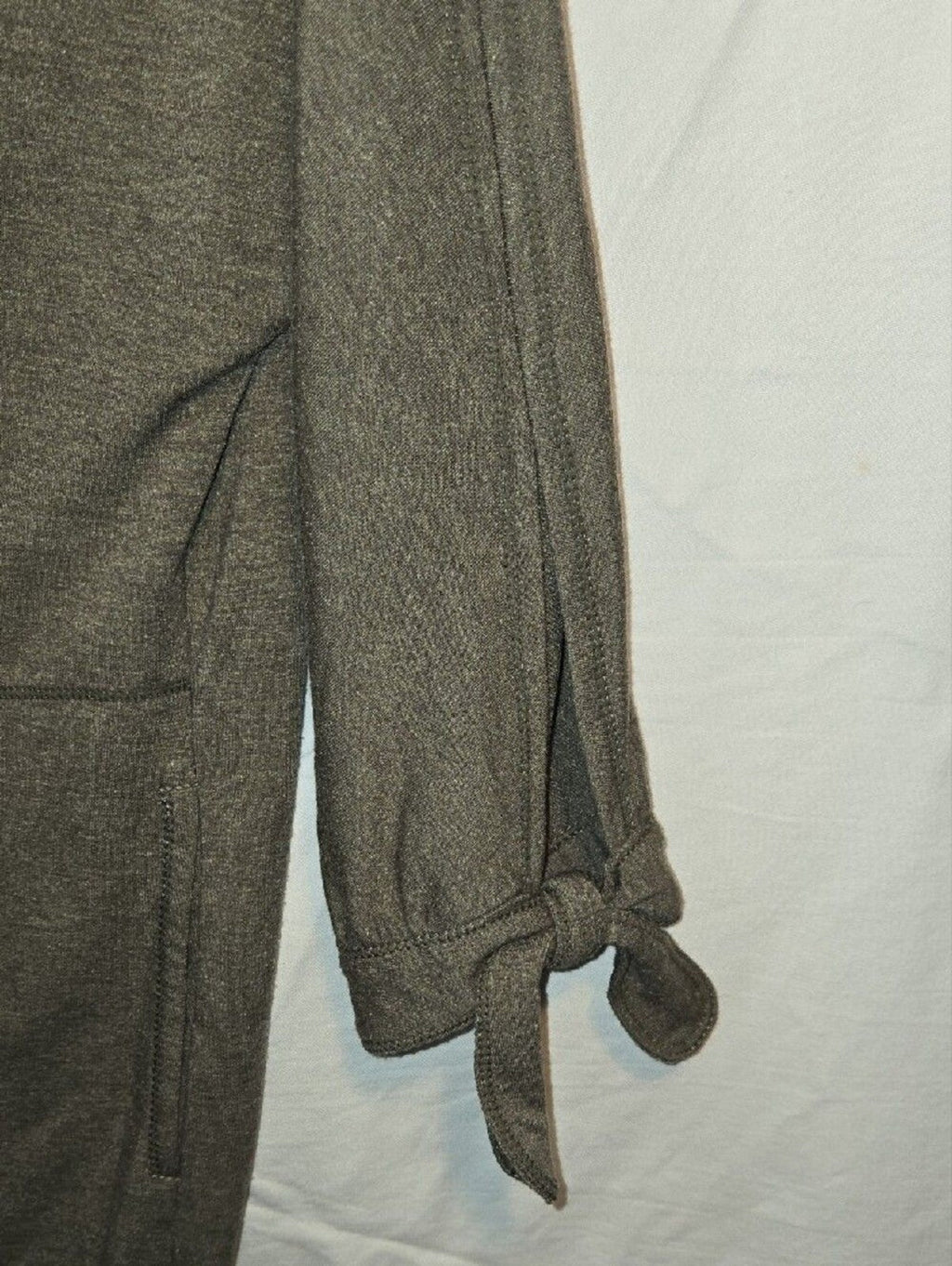 Max Studio Taupe Knit Midi Tunic Dress with Tie Sleeves