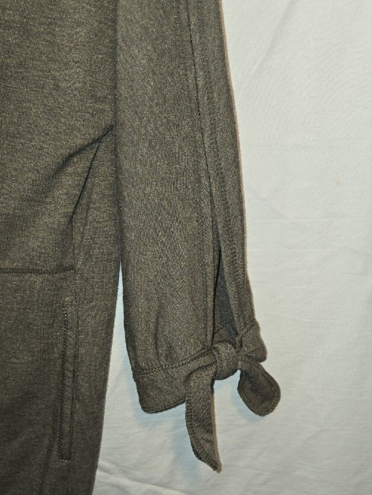 Max Studio Taupe Knit Midi Tunic Dress with Tie Sleeves