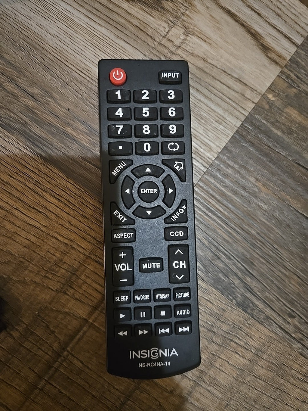 Insignia LCD LED TV Remote Control NS-RC4NA-14 Black