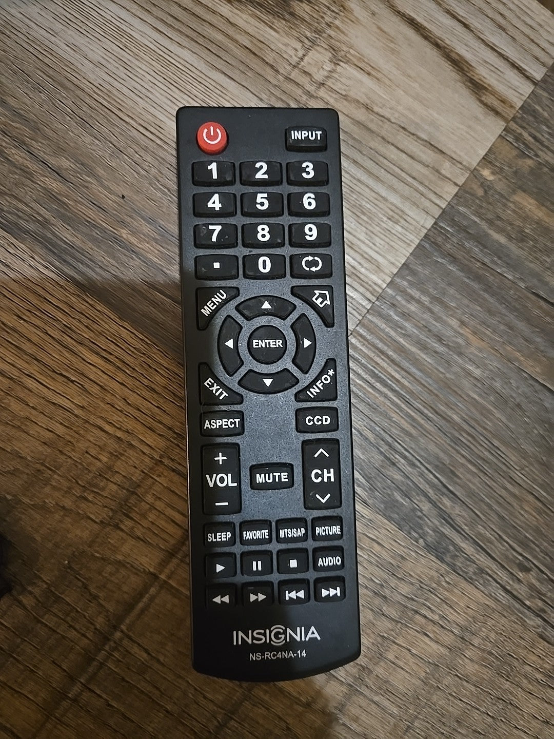 Insignia LCD LED TV Remote Control NS-RC4NA-14 Black