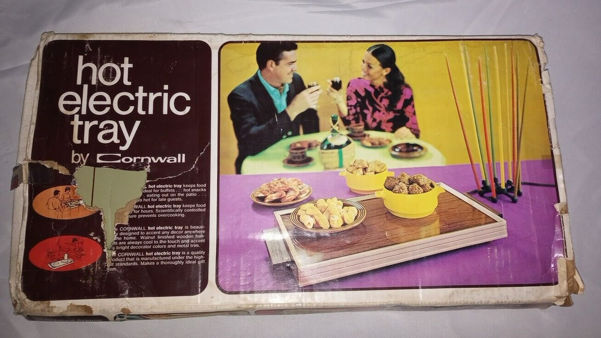 Hot Electric Tray By Cornwall In Original Box Avocado Model 1418