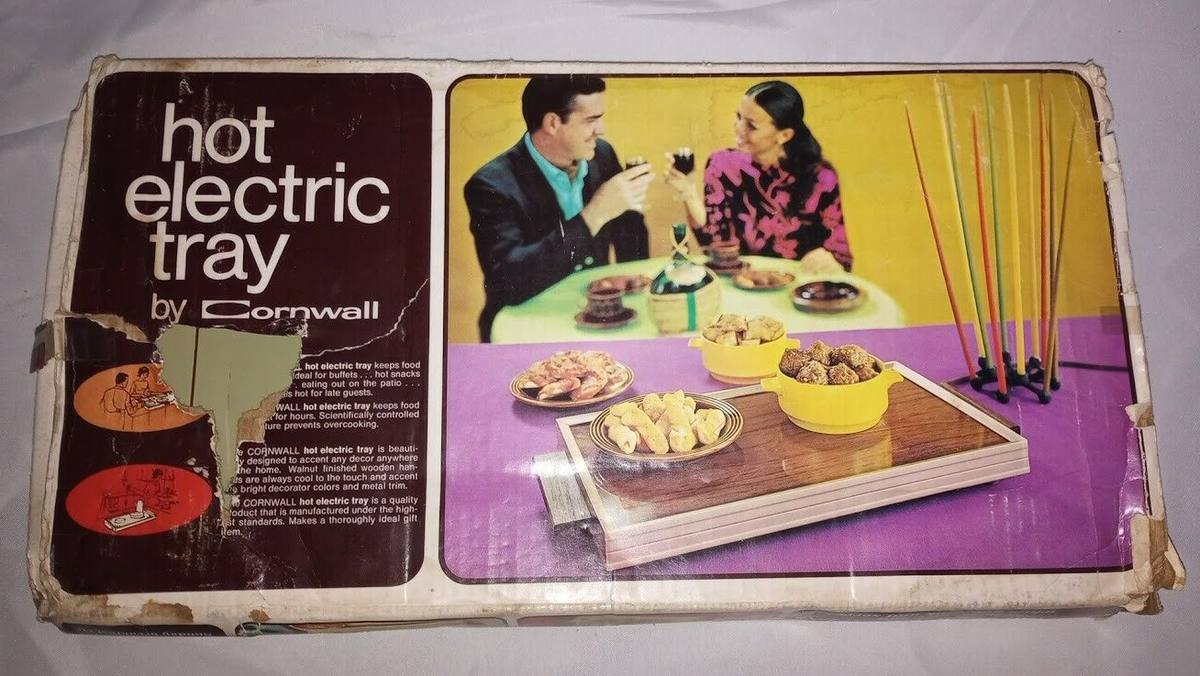 Hot Electric Tray By Cornwall In Original Box Avocado Model 1418