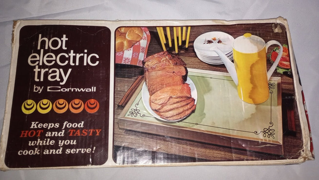 Hot Electric Tray By Cornwall In Original Box Avocado Model 1418