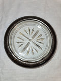 Antique Vintage 1883 F B Rogers Sterling Silver Crystal Drink Coasters
