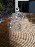 Vintage Princess House Etched Crystal Jelly Jar w/ Lid and Spoon