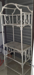 Vintage White Bohemian Rattan  Rack/Shelf