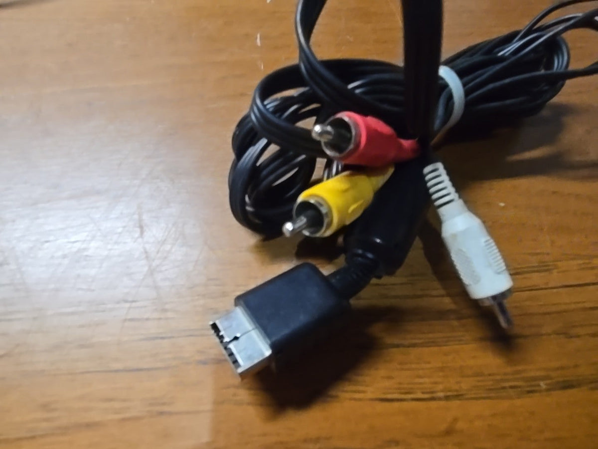 PlayStation Composite Video Cable Black SCPH-10060 PS1 PS2 OEM *NICE*